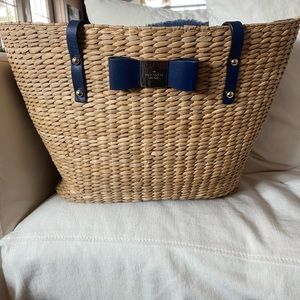 Kate Spade structured straw beach bag